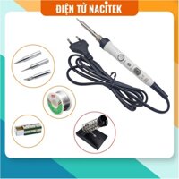 COMBO Mỏ hàn điều chỉnh nhiệt độ NO.901 KS801A 60W kèm phụ kiện 3 mũi hàn 936 | thiếc hàn + nhựa thông | đế gác mỏ hàn