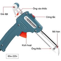 Combo mỏ hàn tự động đẩy thiếc + 1 hút thiếc, 1 quận thiếc và 2 nhíp gắp