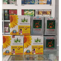 COMBO mọc tóc, đẹp da, cải thiện nội tiết tố L cystine 500mg và Vitamin E  (Lcystine H/60v; Vitamin E 400IU  - Hộp100v)