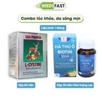 Combo mọc tóc, đẹp da Lcystine và Hà thủ ô Biotin 1000 mcg, Vitamin H l lysine, L cistin ngăn ngừa rụng tóc