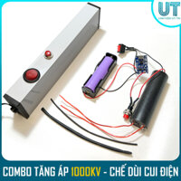 COMBO module tăng áp 1000KV - Bộ linh kiện CHẾ DÙI CUI ĐIỆN, Máy đánh lửa CÓ HỘP (Hỗ Trợ Hàn Sẵn)