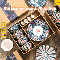 Combo món Bát sứ phong cách Nhật Bản, Bát ăn bằng gốm, Bát đựng súp, Bộ quà tặng sinh nhật