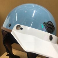 Combo mũ bảo Hiểm 1/2 Napoli PUG Version Harley có ốp tai ron nâu với 2 lưỡi trai trắng ,đen phiên bản mới