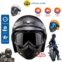 Combo Mũ Bảo Hiểm 3/4 + Mặt Nạ Kính Beon (Siêu Ngầu)