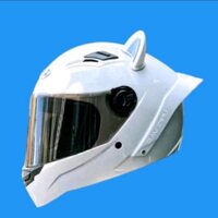 COMBO MŨ BẢO HIỂM FULL FACE AGU TRẮNG BÓNG Helmet