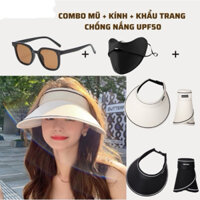 ComBo Mũ + Kính + Khẩu Trang Chống Nắng Gấp Gọn Dễ Dàng
