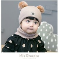 Combo Mũ len kèm khăn ống cho bé