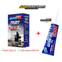 Combo mua 1 nhớt tặng 1 tuýp nhớt láp 1 Sticker - Nhớt xe ga - AUTO X - FAST SCOOT 10W40 Công Nghệ tổng hợp 800ml