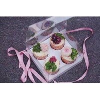Combo mua 10 tặng 1: hộp bánh cupcake 4 cái nhựa trong