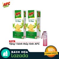 Combo Mua 2 Hộp bánh AFC Dinh Dưỡng Rau Cải 200g + Tặng 1 Bình nước thủy tinh cao cấp