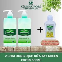Combo MUA 2 TẶNG 1 2 Chai Nước rửa tay kháng khuẩn vượt trội Green Cross 500ml Hương trà xanh