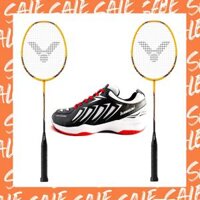 Combo mua vợt cầu lông Victor Auraspeed 10 tặng vợt Victor Auraspeed 10 + Giày Kawasaki 165 đen trắng