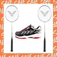 Combo mua vợt cầu lông Victor Auraspeed 9 tặng vợt Victor Auraspeed 9 + Giày Kawasaki 165 đen trắng