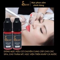 Combo Mực phun xăm lông mày độc quyền SUNNY pha Sẵn, mực xử lý trổ xanh, trổ đỏ lông mày  10ml