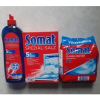 Combo muối rửa chén Somat 1kg2+ bột rửa chén Somat 1kg2+ nước làm bóng chén Somat 750ml