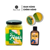 Combo Muối tắm gội BareSoul Free Body & Hair Scrub 300g + Dầu gội khô WOW Dry Shampoo 50g + Sweet Talker Lip Scrub 20g