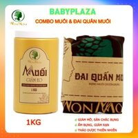 Combo Muối Thảo Dược + Đai Quấn Muối WONMOM 1kg Giảm Eo Mỡ Bụng, Chườm Nóng Sau Sinh, Co Nhanh Tử Cung, Săn Chắc Cơ Bụng