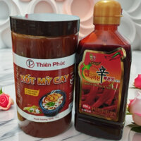 Combo Mỳ cay 7 cấp độ (1 Sốt Mỳ Cay Thiên Phúc 1kg + 1 Tinh dầu ớt siêu cay Hàn Quốc 550ml)