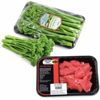 Combo Nạc bò mát cắt xào Fohla 200g & Bông cải xanh baby Đà Lạt Global Gap 250g