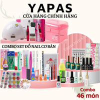 Combo nail cơ bản tại nhà bộ dụng cụ làm nail cá nhân 46 món chính hãng, Set làm móng tay kèm cốp đựng chuyên nghiệp