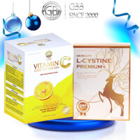 Combo nâng tone da,mọc tóc L cystine Premium và Vitamin C Premium GBB