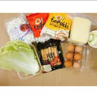 COMBO NẤU LẨU TOKPOKKI( 1kg bánh gạo, 1 gói chả cá, sốt , phô mai mozazzella và 500g cá viên)