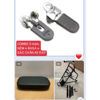 COMBO NỆM + GÁC CHÂN + BAGA ĐỊA HÌNH cho xe đạp thể thao, xe đạp điện