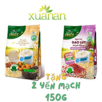 Combo Ngũ cốc hạnh nhân hạt chia 400g & Ngũ cốc Gạo Lứt Huyết Rồng 400g tặng 2 túi yến mạch 150g