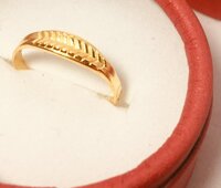 Combo Nhan Nữ Mạ Vàng 18K, Phong Cách Hàn Quốc, Thiết kế mảnh, Size Nhẫn 18 - Lá Thông