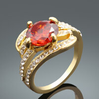 Combo Nhẫn Xoàn Hồng Ngọc, Hợp Nam Nữ Phong Phong cách Châu Âu, chất liệu hợp kim mạ vàng 7.999k, đính 33 viên đá,  Kèm túi đựng Cung Hỷ - Size 6USA