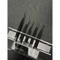 Combo nhíp nối mi chuyên nghiệp (nhíp volum hoa hồng đen cao cấp, nhíp tách bà nhíp gặp tạo fan từ 3 - 8D)