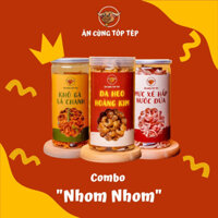 COMBO NHOM NHOM - sự hết hợp Da heo hoàng kim - mực hấp nước dừa - khô gà lá chanh nhà Tóp Tép