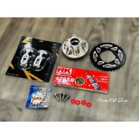 Combo nhông sên dĩa 7075 cao cấp và phụ kiện cho Ex135 4s/5s (Đĩa đen)