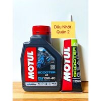 Combo Nhớt motul scooter xe ga 10w40 800ml + tuýp nhớt hộp số motul 80w90 120ml