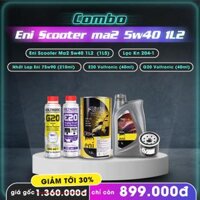 Combo nhớt Sh350i  + phụ gia bảo vệ xe Eni Scooter Ma2 5w40 1L2
