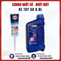 COMBO NHỚT SỐ - NHỚT MÁY XE TAY GA 0.8L SYM CHÍNH HÃNG