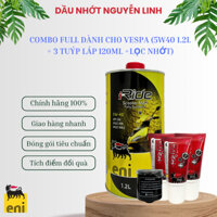 COMBO Nhớt Vespa 1 Nhớt Eni 5W40 1.2 lít + 3 Tuýp láp 120ml + 1 Lọc nhớt piaggio
