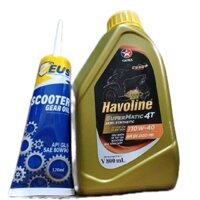 Combo nhớt xe ga Havoline caltex 10W40 SN MB nhớt máy nhớt hộp số 120ml