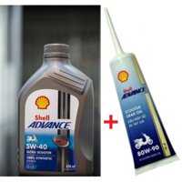 COMBO NHỚT XE TAY 0.8L VÀ TUÝP LÁP(Ultra Shell Advance 0.8L+ Gear OIL 120ml)