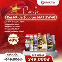 Combo nhớt xe tay ga tổng hợp Eni scooter 5w40 nhập khẩu + phụ gia chăm sóc xe