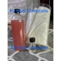 Combo nhựa sợi COMPOSITE 3KG nhựa hồng + 3M sợi thủy tinh TẶNG KÈM Chất xúc tác
