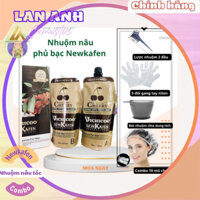 COMBO Nhuộm nâu New kafen Vichicoo Bộ dụng cụ nhuộm tóc chuyên dùng cho salon Nhuộm nâu tóc bạc không dính da đầu