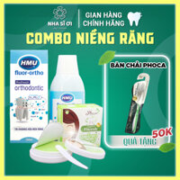 Combo Niềng Răng: Nước súc miệng HMU Fluor Ortho 250ml cho Chỉnh Nha, Kem đánh răng PHOCA chiết suất thảo dược tự nhiên