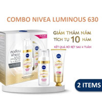 Combo NIVEA Luminous630 Anti-Dark Spot Serum & Chống Nắng Làm Mờ Đốm Nâu Thâm Nám & Ngăn Lão Hóa Da