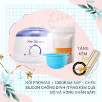 Combo Nồi + 100gram Sáp siêu bám lông + Chén chống dính (tặng kèm que gỗ và vòng chắn sáp)