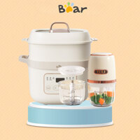 COMBO Nồi nấu chậm 1.6L Bear SB-NNC16 và Máy xay ăn dặm cho bé 2 cối 0.3L TULI TL-C08K2, BH 18 Tháng
