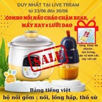 Combo noi nau chao cham 0.8l va may xay da nang 8 luoi