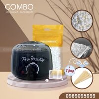 Combo nồi nấu sáp wax lông Pro wax100 + Sáp Thơm Cao Cấp, bộ nấu sáp wax lông tẩy lông tại nhà, Spa  tặng kèm que gỗ