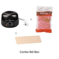 Combo Nồi Nấu Sáp Wax Lông Pro 100 + Sáp Wax Lông Cao Cáp + 5 Que Gạt Gỗ Lớn - Bộ Tẩy Lông