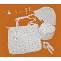 Combo nón mẹ và bé kèm túi dây cột tóc